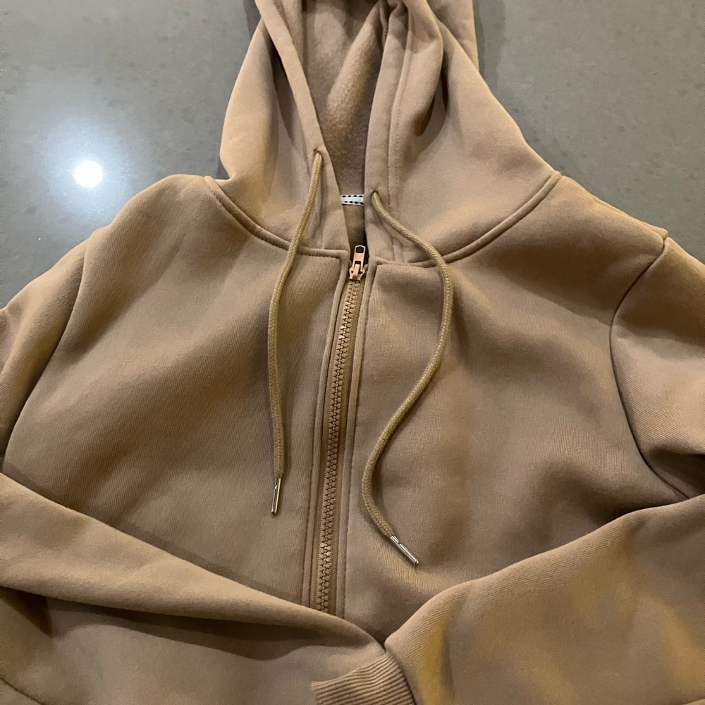 Women’s Brown Zip-Up Hoodie